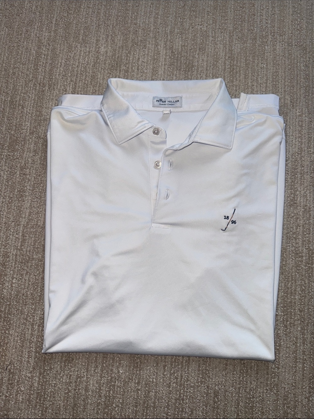 Peter Millar Summer Comfort Polo Men L White Stretch Performance Golf Shirt